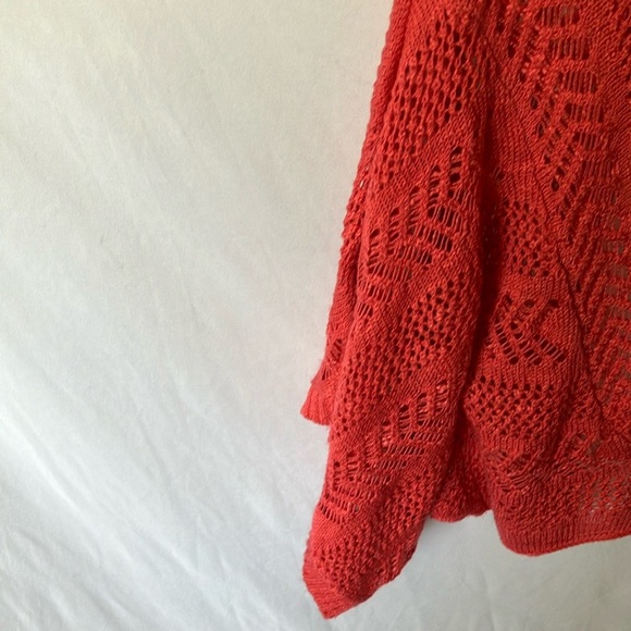 Takeout: Red Open Knit Sweater- M - Picture 8 of 12